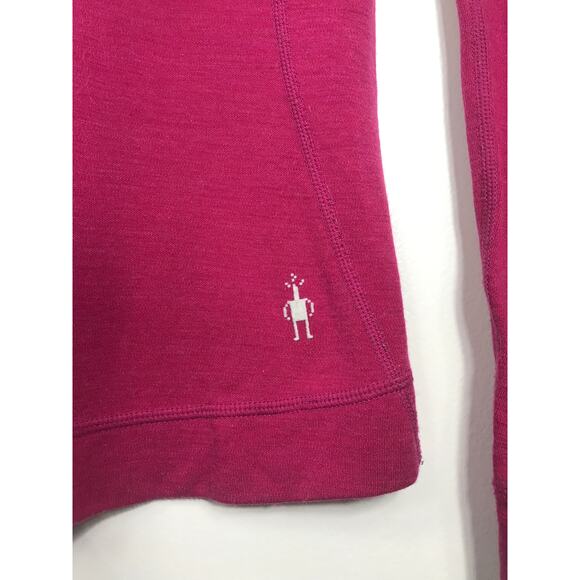 Smartwool Womens XS Merino Wool 250 Pink Pullover Sweater 1/4 Zip Breathable - Picture 6 of 7